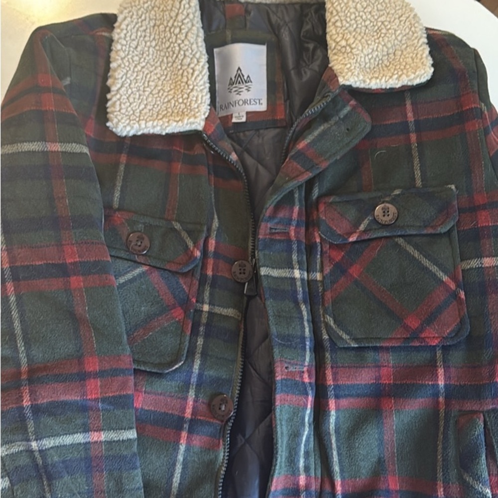 Rainforest Lightweight Green and Red Shirt Jacket